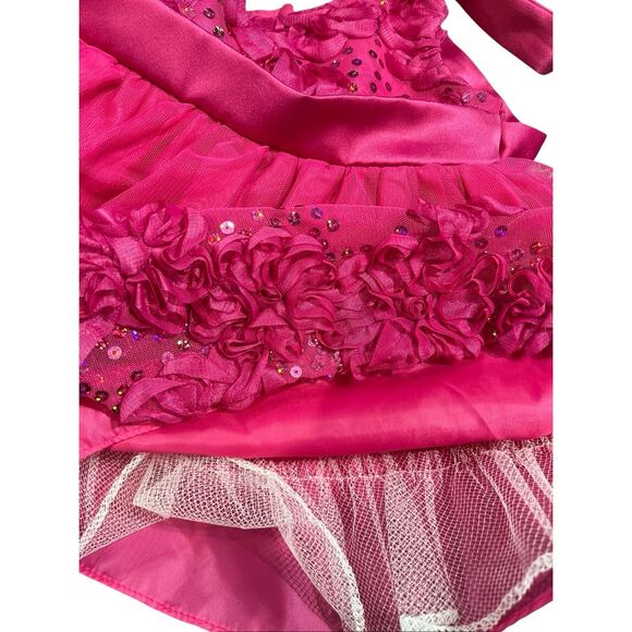 Rare Editions Baby Girl Fuchsia Pink Rosette Sequin Dress Size 6-9 Months Formal - Picture 11 of 14